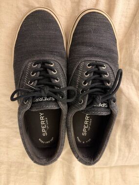 Sperry Men's Canvas Boat Shoes with White Trim